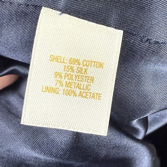 Kate Spade Women's Julie Geometric Silk Navy Blue & Silver Mini Skirt Size 8 - Picture 5 of 5